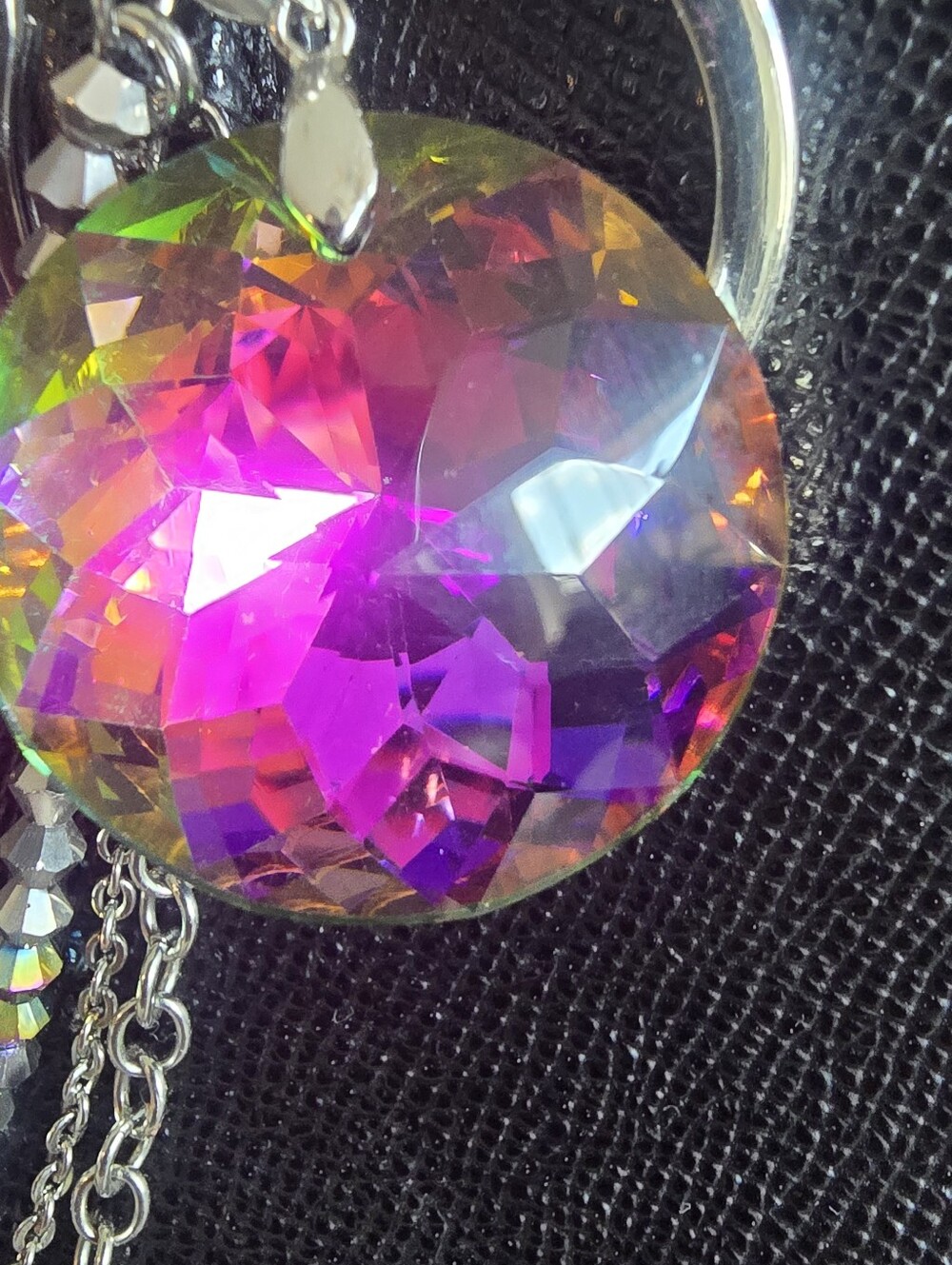 Faceted Rainbow Crystal Purse Chain Bag Charm, Belt Chain, Keychain, Sparkly - Picture 6 of 6